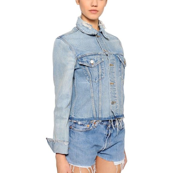 Re/Done Jackets & Blazers - RE/DONE Light Destruction Denim Jacket Size XS